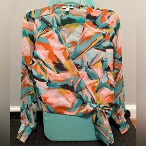 Colorful  BAR III Abstract Women's Wrap Top